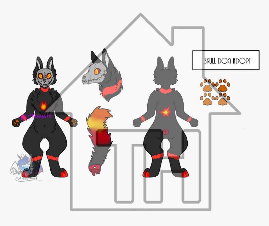 6nk7toe - Bean Ref Sheet Skull Dog, HD Png Download