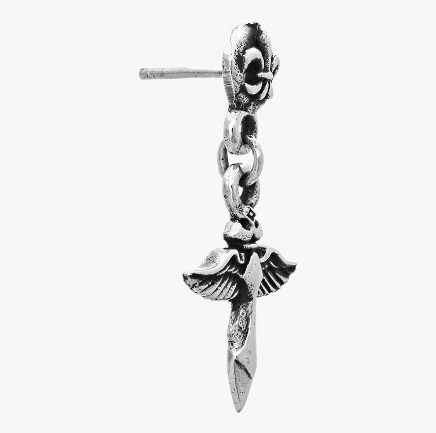 Chrome Angel Cross Earrings - Pendant, HD Png Download