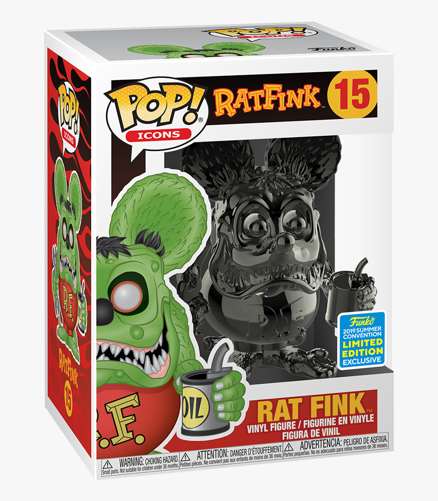 Funko Pop Icons Ratfink Ratfink Gray Chrome 15 Sdcc - Funko Pop Rat Fink, HD Png Download