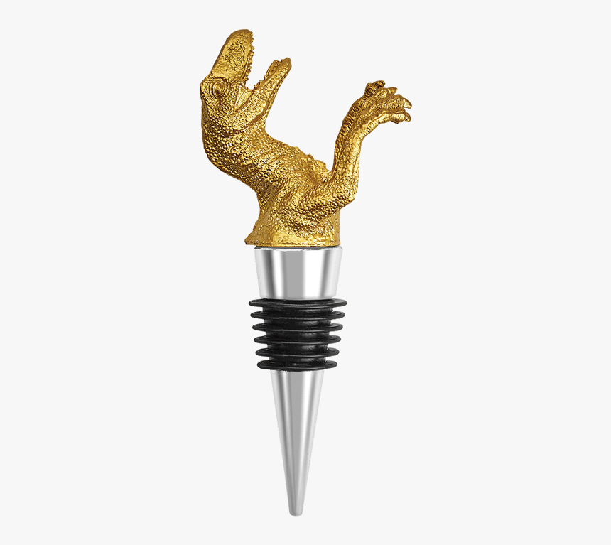 Dinosaur Bottle Stopper-gold - Dinosaur Wine Stopper, HD Png Download