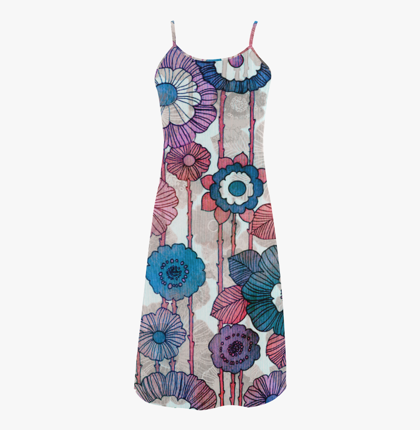 Hanging Flower Garland Alcestis Slip Dress - Pattern, HD Png Download