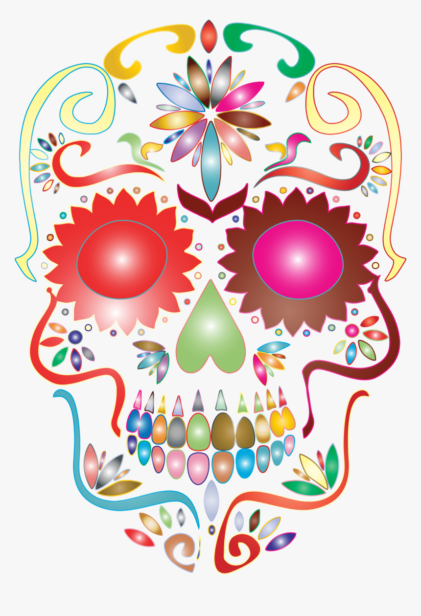 Longhorn Clipart Flower Crown Png Freeuse Library Skull - Clear Background Transparent Sugar Skull Png, Png Download