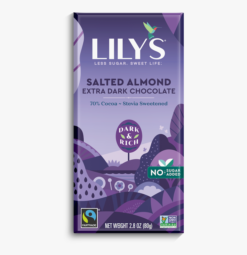 Salted Almond - Lily's Dark Chocolate Salted Almond, HD Png Download
