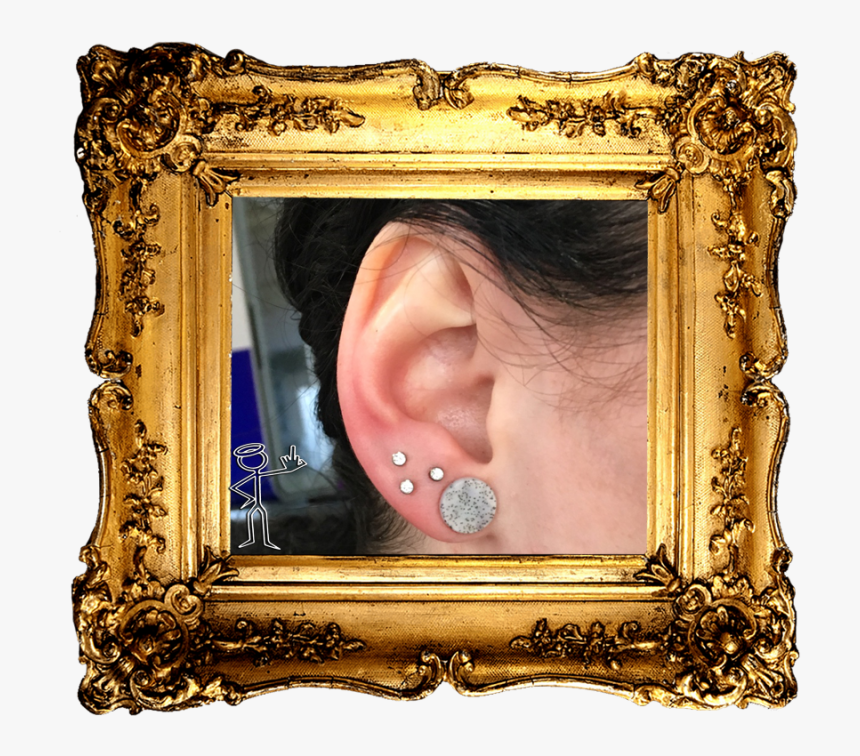 Triangle Lobe Piercing - Fancy Painting Frame, HD Png Download