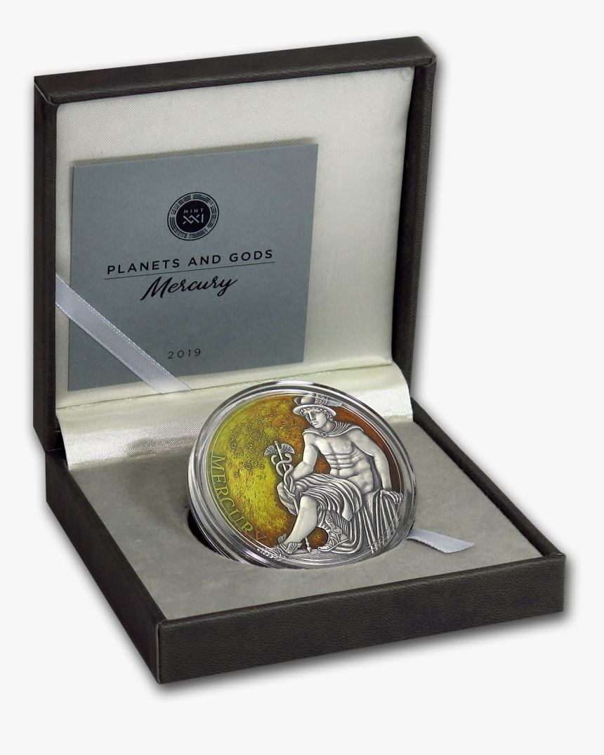 Mercury Planets And Gods 3 Oz Silver Coin 3000 Fr Cameroon - Box, HD Png Download