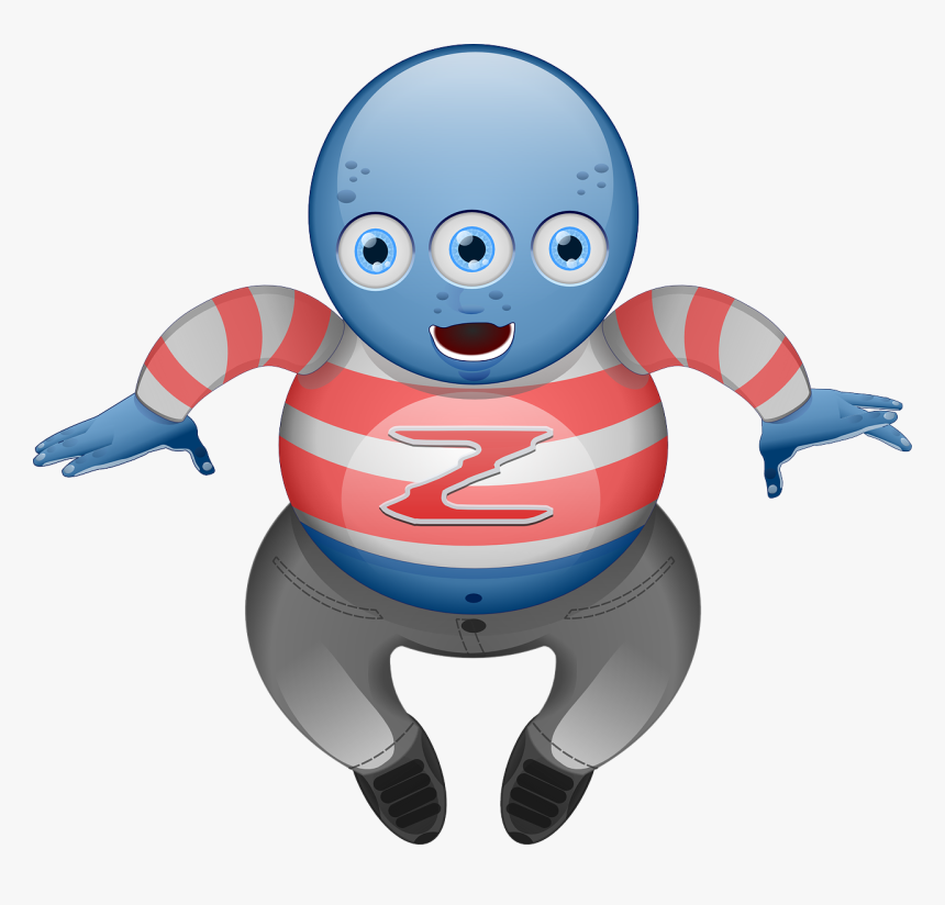 3 Eyes Png Clip Arts - Alien With 3 Eyes, Transparent Png