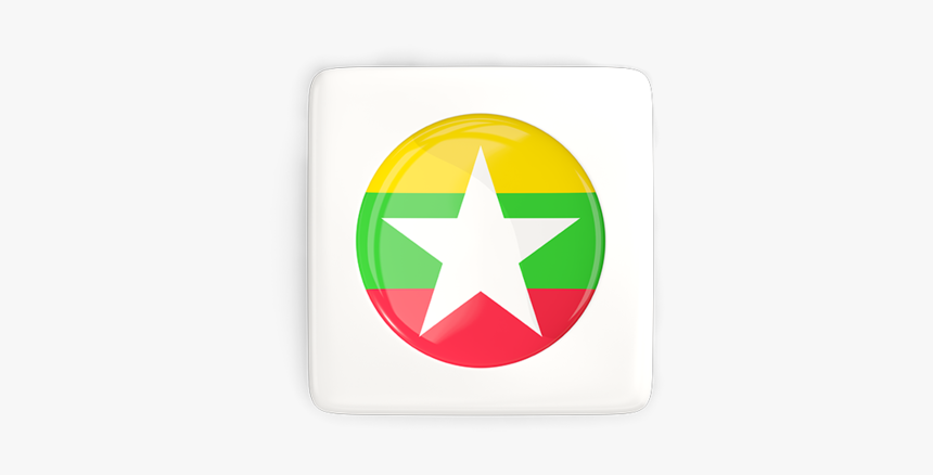 Square Icon With Round Flag - Transparent Myanmar Flag Round, HD Png Download