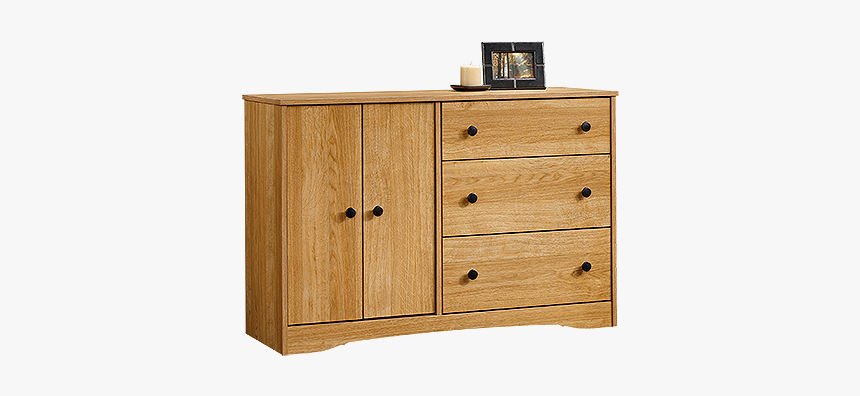 Traditional Double Door Dresser In Highland Oak - Cloth Drawer, HD Png Download