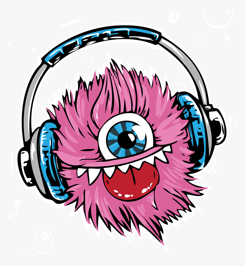 Monsters Clip Art - Monster With Headphones Clipart, HD Png Download