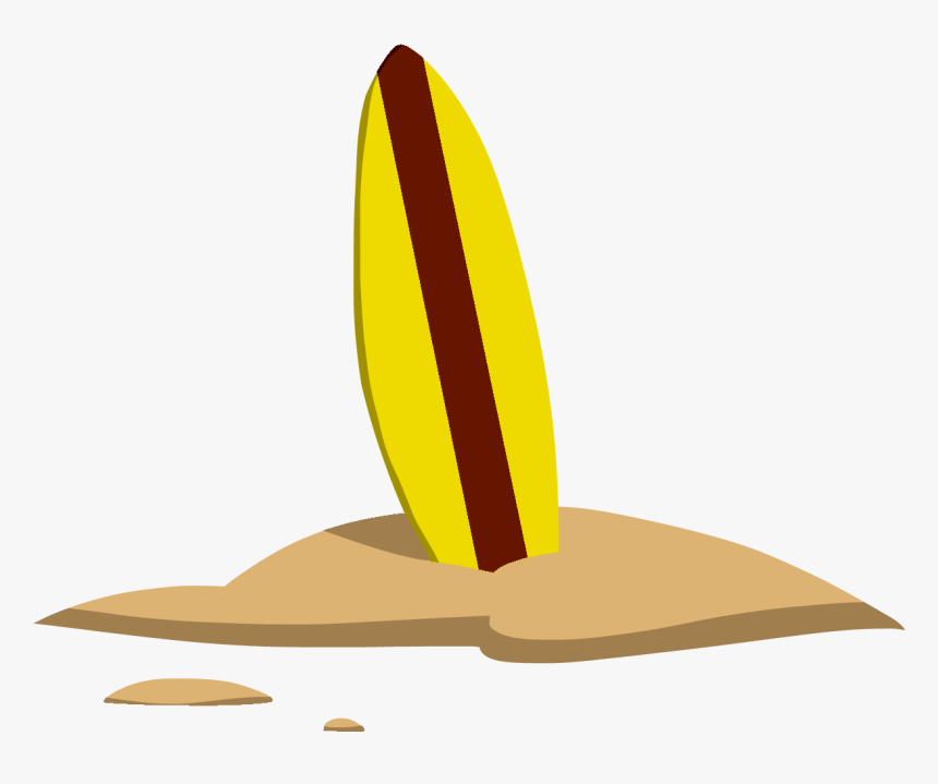 Surfboard In Sand Clipart , Png Download - Surfboard In Sand Vector, Transparent Png