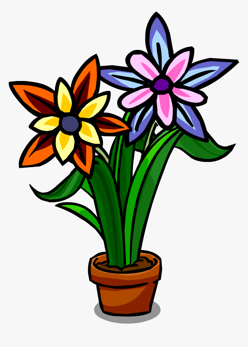 Club Penguin Rewritten Wiki - Club Penguin Furniture Flowers, HD Png Download