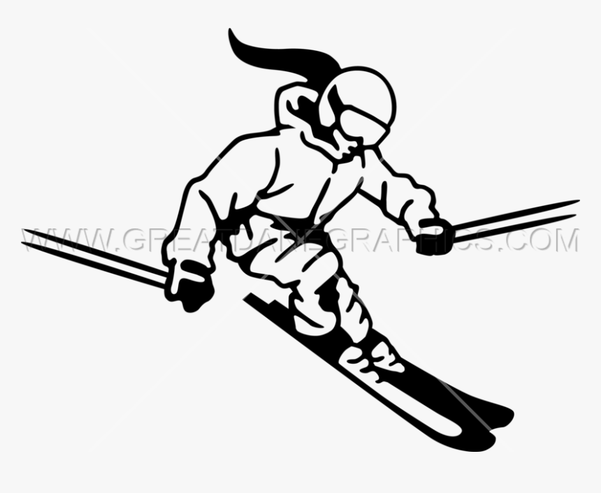 Female Skiing Production Ready - Ski Girl Clip Art, HD Png Download
