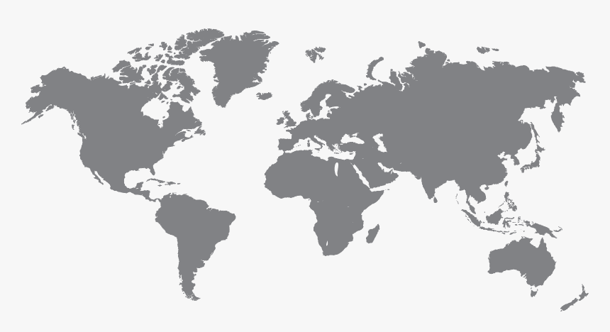 World Map Flat Black And Grey, HD Png Download