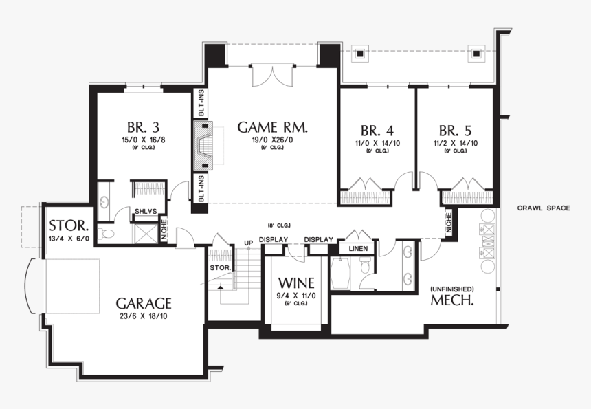 Lower Floor Plan Image For Mascord Hendrick Beautiful - Floor Plan, HD Png Download