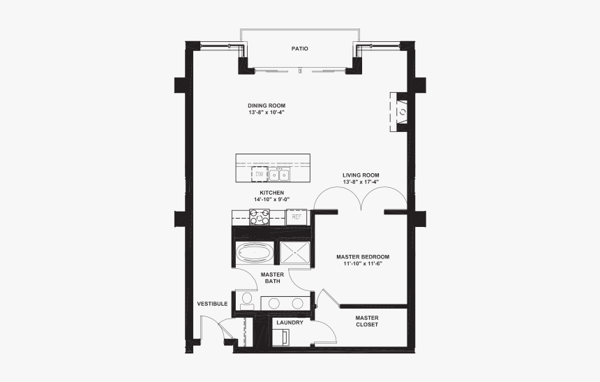 Floor Plan Master Bed And Bath, HD Png Download