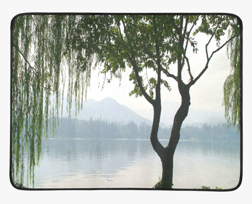 Weeping Willow Mountian View Beach Mat 78 X 60 - Reflection, HD Png Download