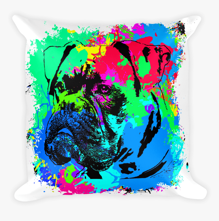 Boxer Colorful Splash Paint Decorative Pillow - Portable Network Graphics, HD Png Download