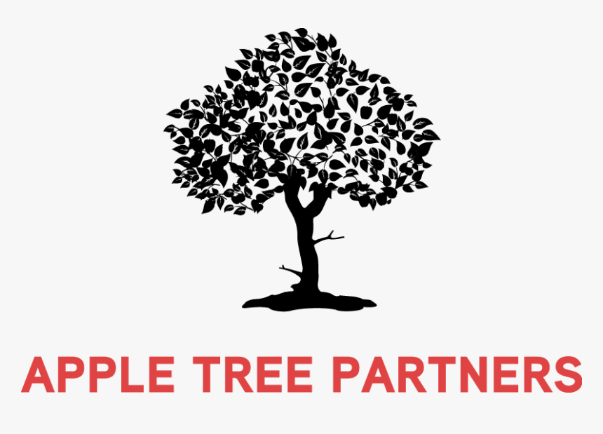 Logo For Apple Tree Partners Includes A Black Deciduous - Silhouette, HD Png Download