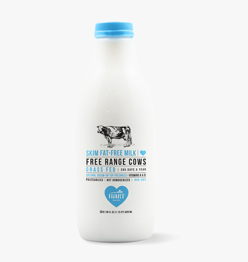 Skim Fat Free Milk Bottle - Grass Fed Omega Milk, HD Png Download