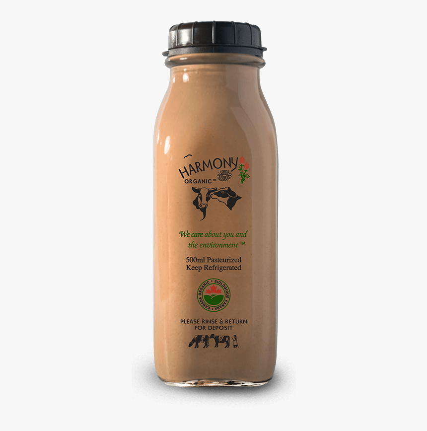 Organic Chocolate Milk 500ml Glass Bottle - Harmony Organic Chocolate Milk, HD Png Download