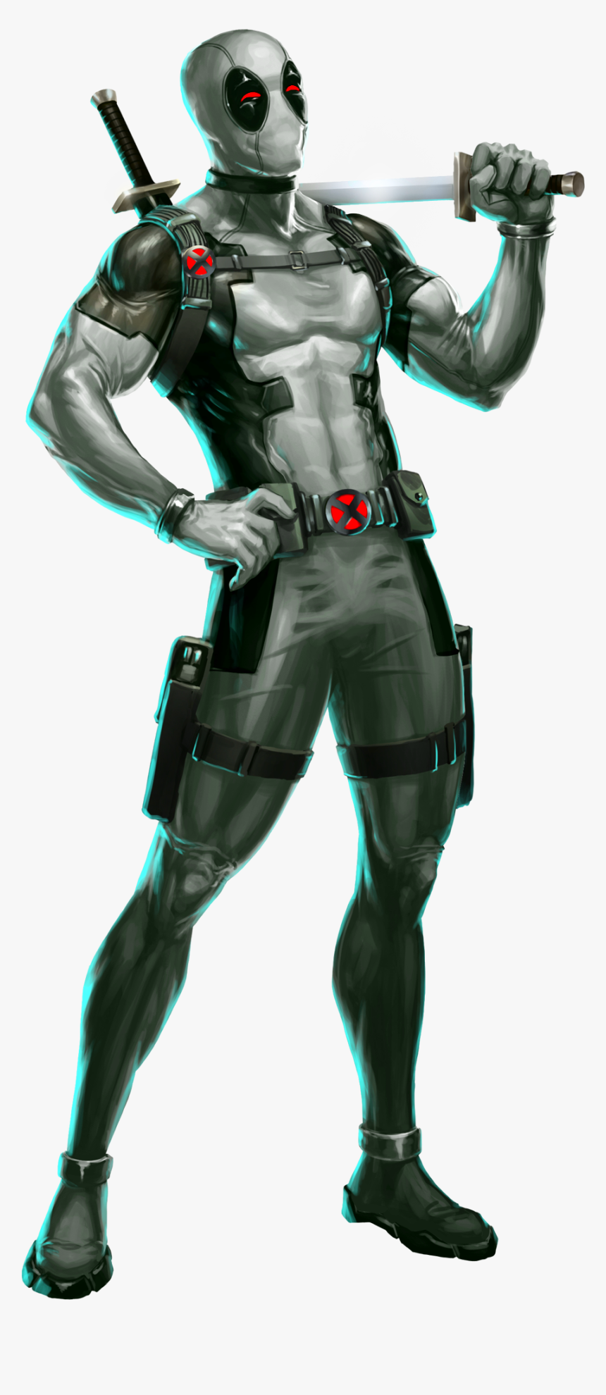 Deadpool Black And White, HD Png Download