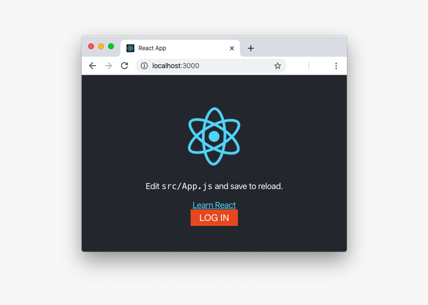 React App With The Auth0 Login Button - React, HD Png Download