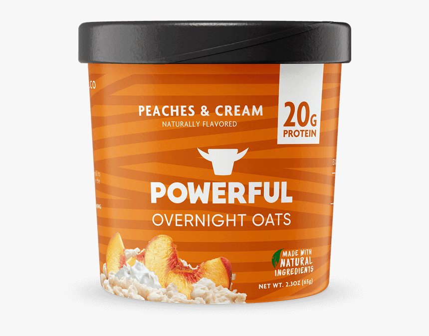 Peaches And Cream Overnight Oats - Powerful Overnight Oats, HD Png Download