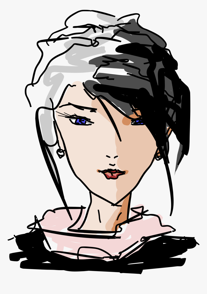 Drawn Woman In Computer, HD Png Download