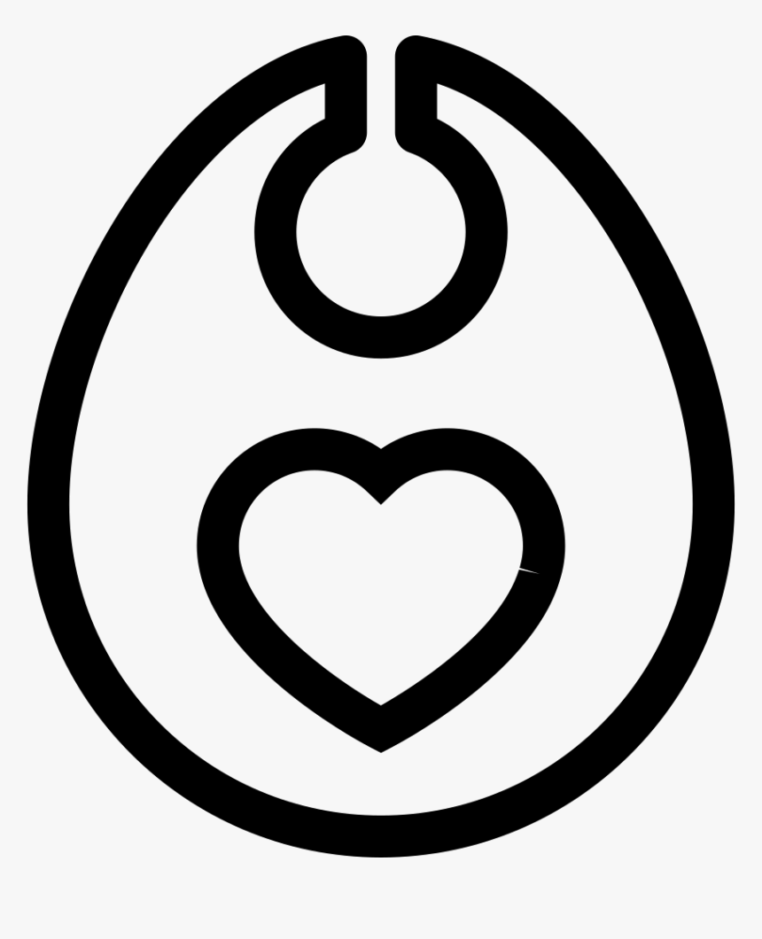 Baby Bib With Heart Outline - Baby Bib Icon Png, Transparent Png