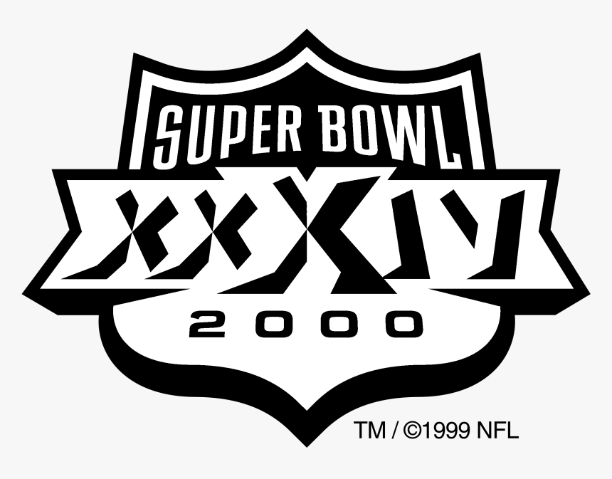 Super Bowl 2000 Logo Black And White - Super Bowl 2000 Logo, HD Png Download