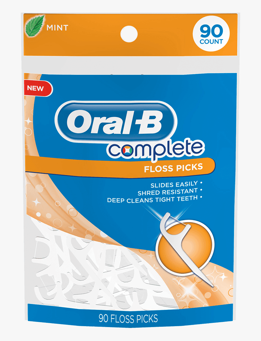 Oral-b Complete Mint Floss Picks - Oral B Tooth Floss, HD Png Download