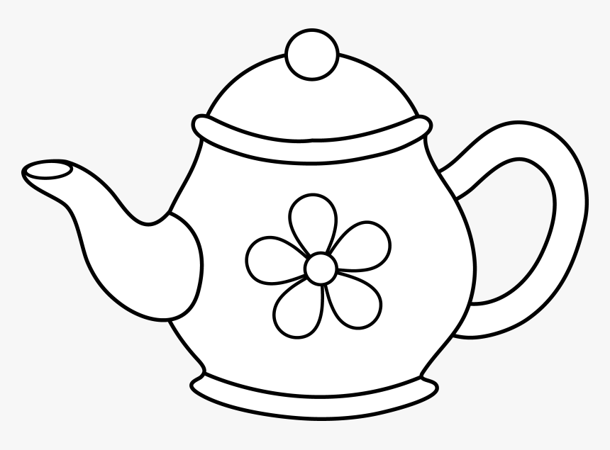 Transparent Fancy White Line Png - Clip Art Tea Pot, Png Download
