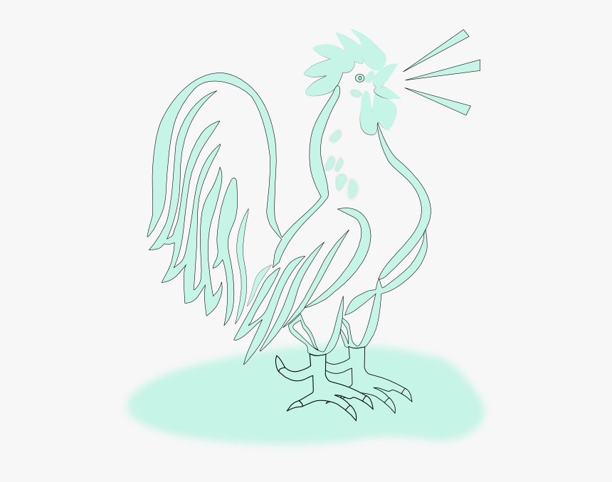 Rooster, Green, Outline Svg Clip Arts - Floppy Rooster, HD Png Download