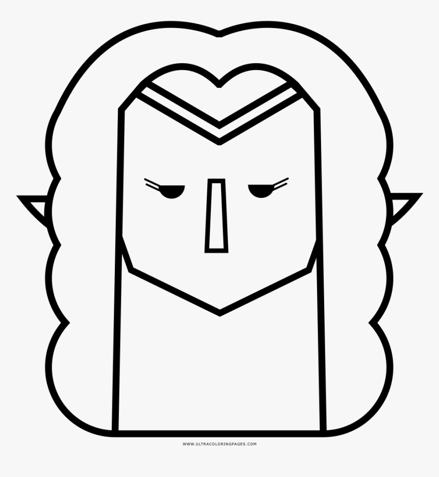 Elf Coloring Page - Line Art, HD Png Download