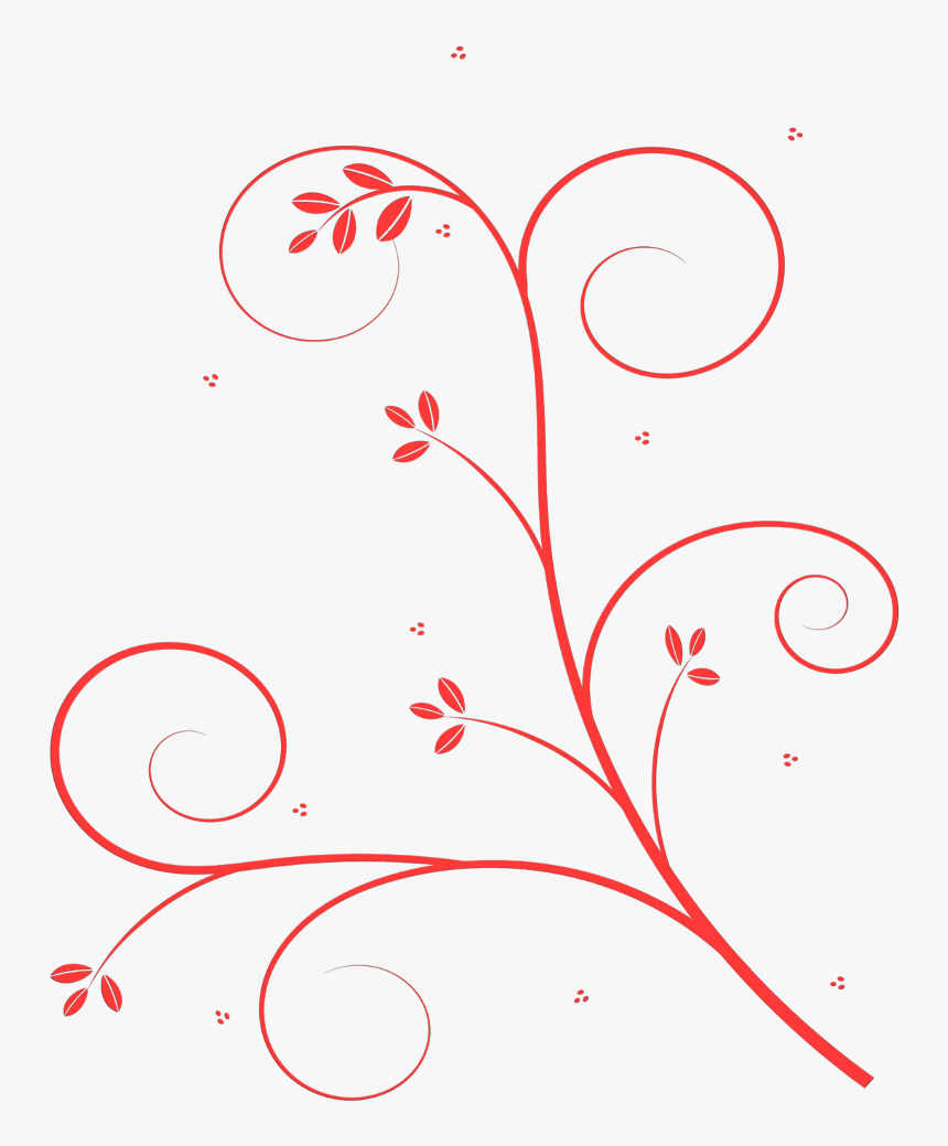 #red #scroll #leaves #fancy #freetoedit #feminine - Illustration, HD Png Download