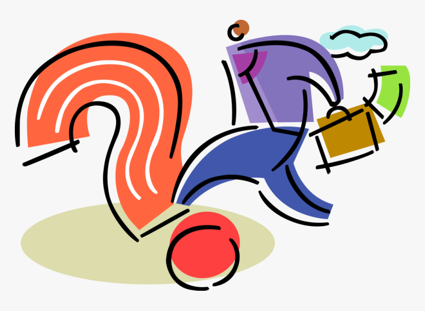 Vector Illustration Of Businessman Seeks Answers To, HD Png Download