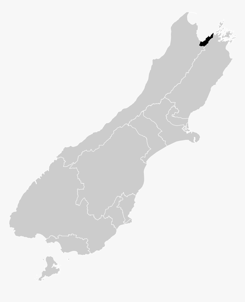 South Island Map Plain, HD Png Download
