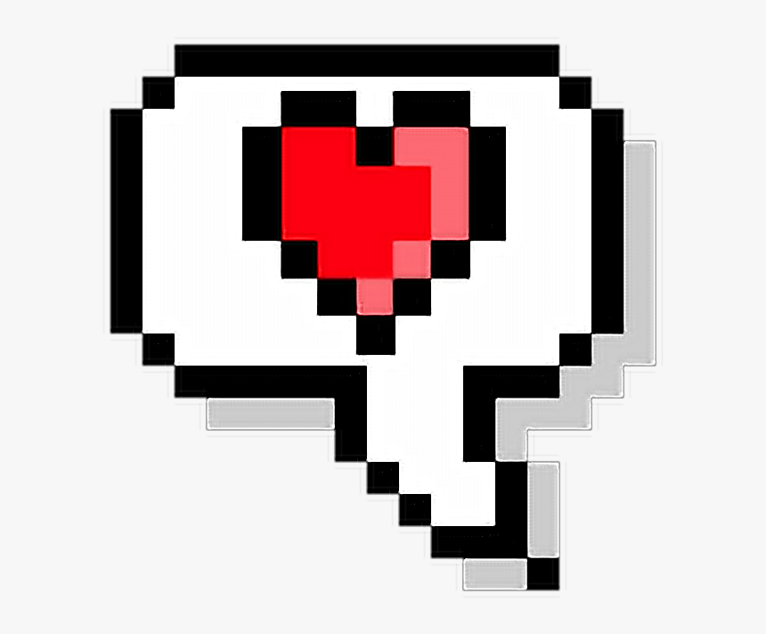 #speechbubble #heart #red #love #cute - Aesthetic Pixel Speech Bubble, HD Png Download