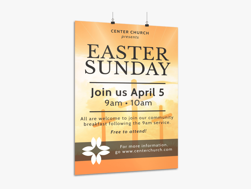 Easter Sunday Poster Template Preview - Banner, HD Png Download