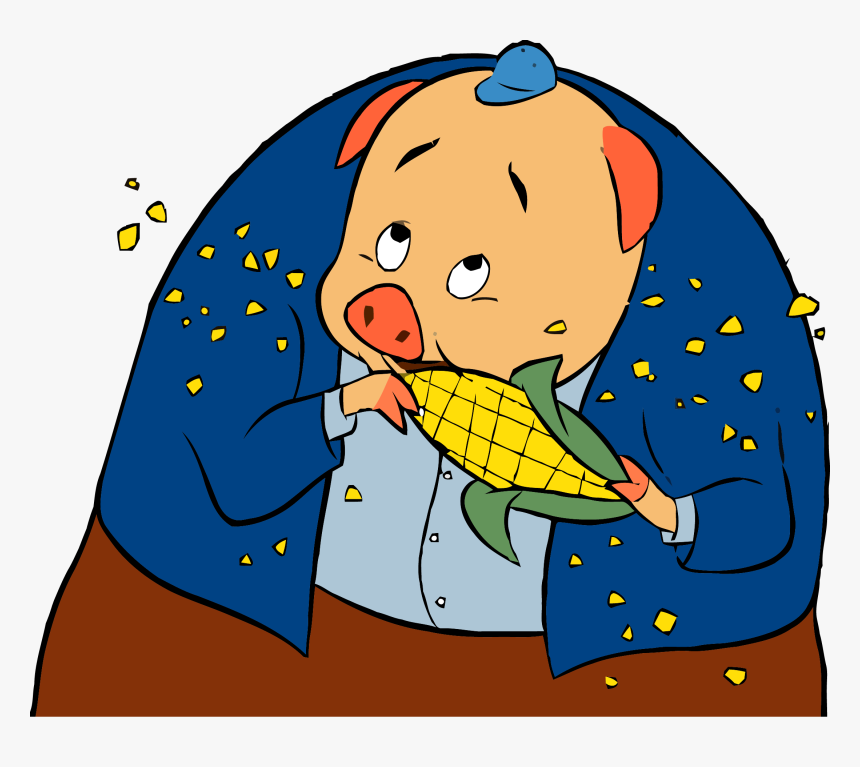 Chicken Little Pig Corn Clipart Png - Chicken Little Runt Eating Corn, Transparent Png