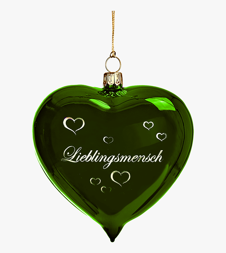 Glass Heart Green Opal Lieblingsmensch - Heart, HD Png Download