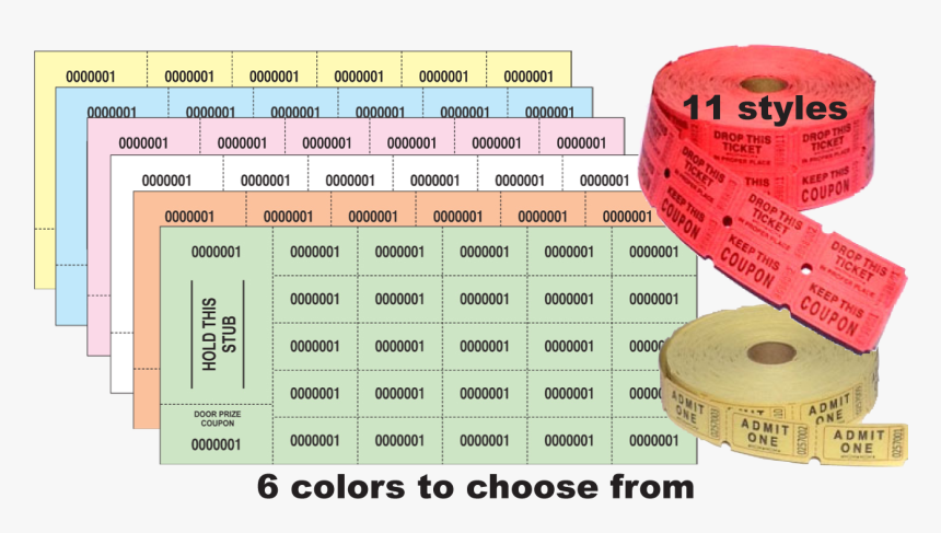 Transparent Admit One Ticket Png - Raffle Tickets Sheet Online, Png Download