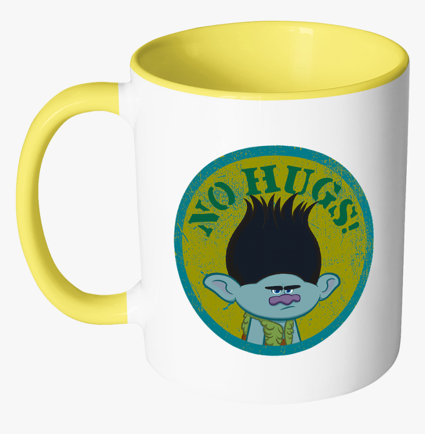 Dreamworks Trolls No Hugs Branch Mugs Accent Mug Black - Trolls Branch T Shirt, HD Png Download