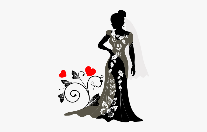 #silhouette #bride #freetoedit - Bayan Elbise Silüet, HD Png Download