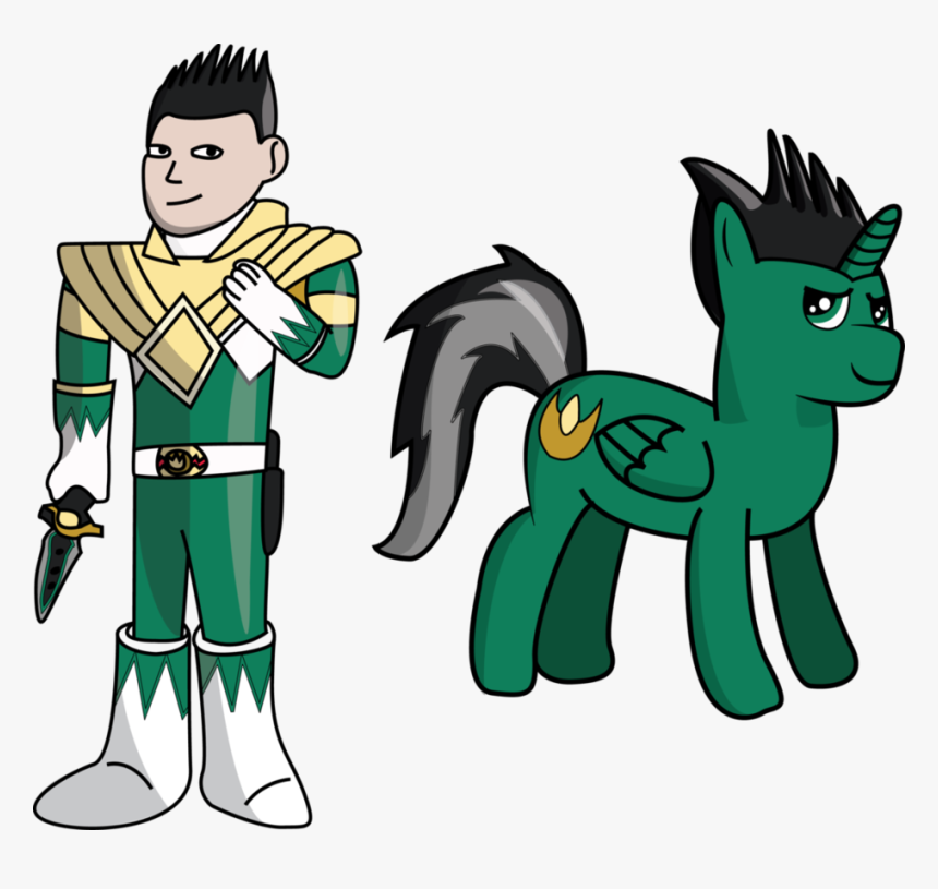 The Green Power Ranger As An Alicorn B - Cartoon, HD Png Download