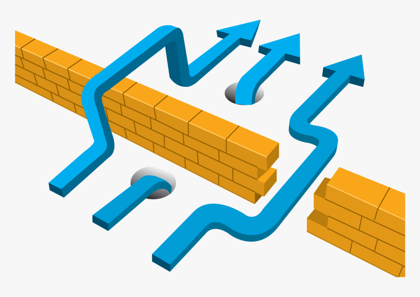 Arrows Diagram Png Communication Png - Breaking Down A Barrier, Transparent Png