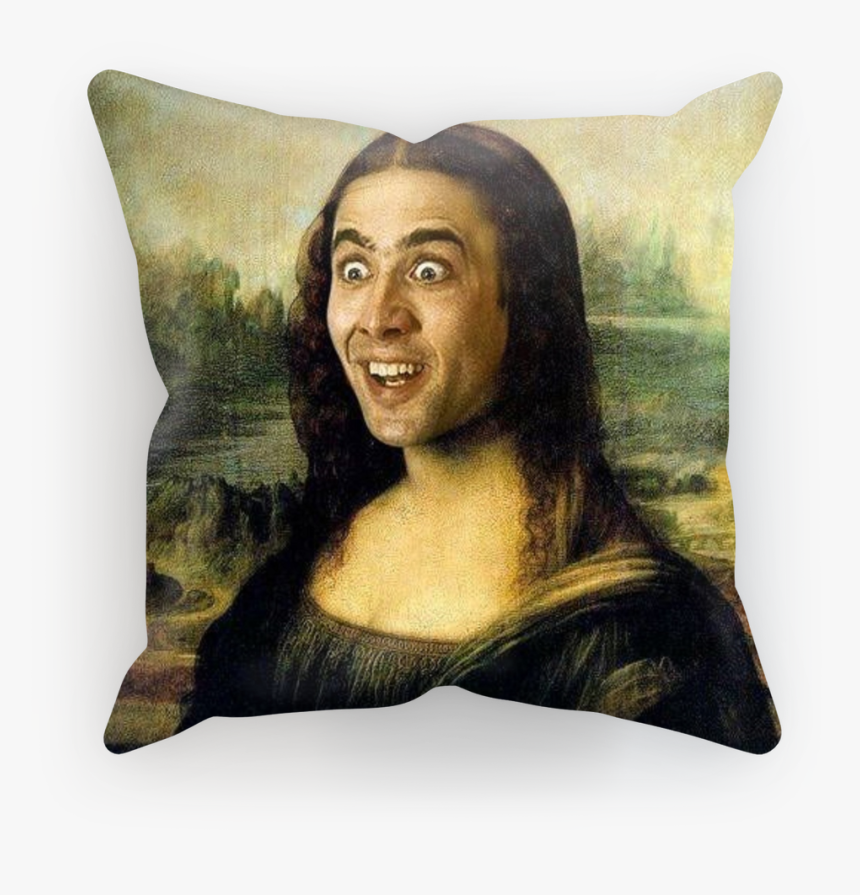 Nicolas Cage As The Mona Lisa ﻿sublimation Cushion - Nicolas Cage Mona Lisa, HD Png Download