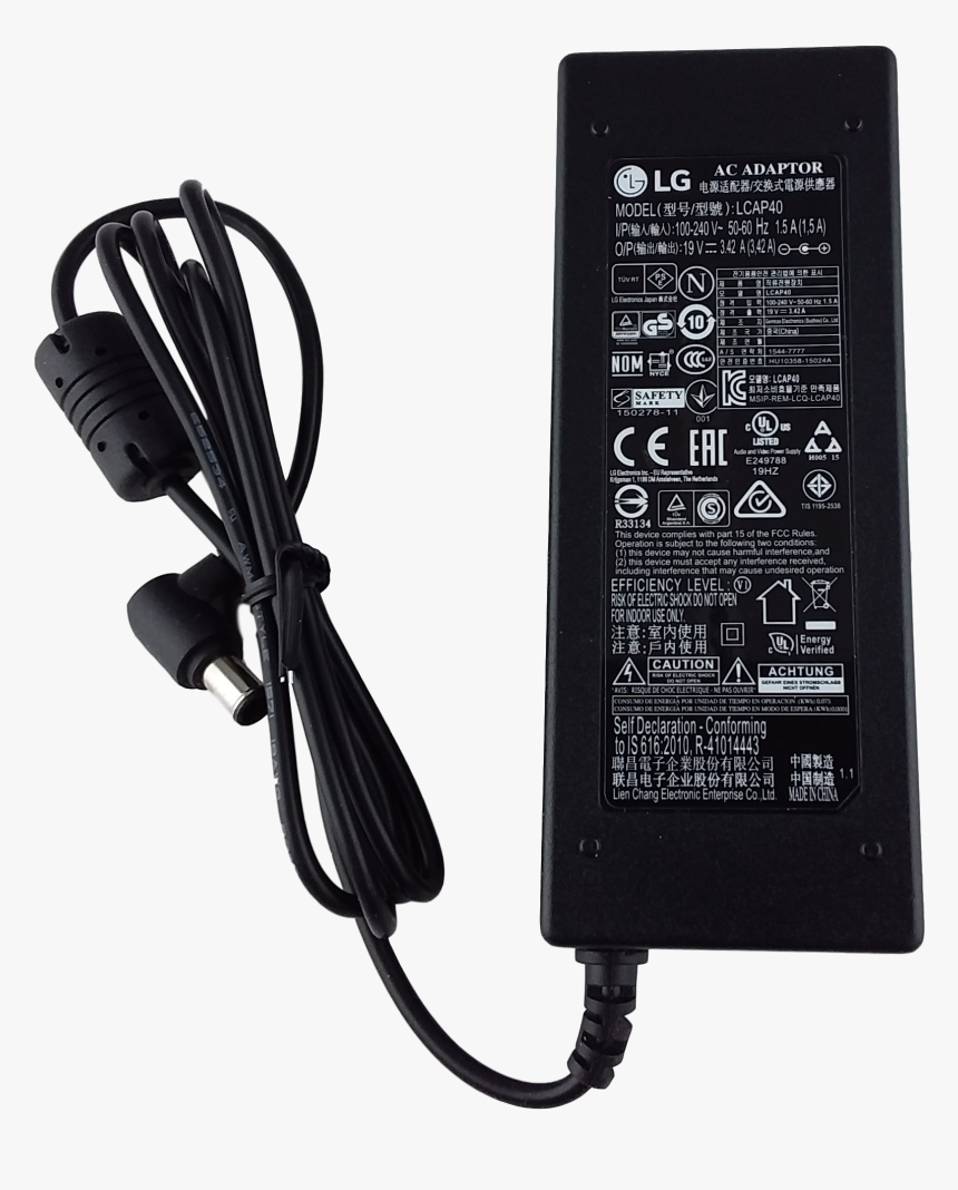 Original Lg Lcap40 Tv Power Adapter Cable Cord Box, HD Png Download