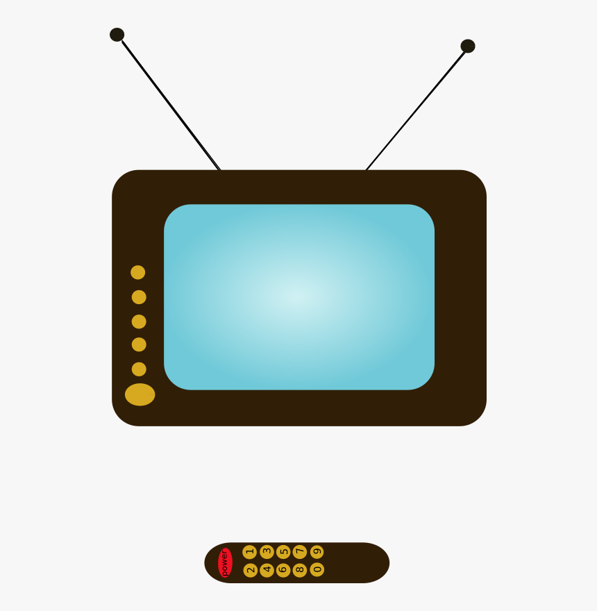 Tv Set - Tv And Remote Clipart, HD Png Download