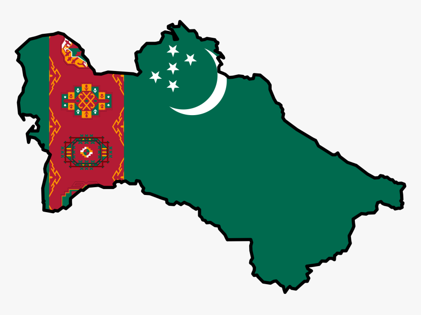 Turkmenistan Flag Map, HD Png Download